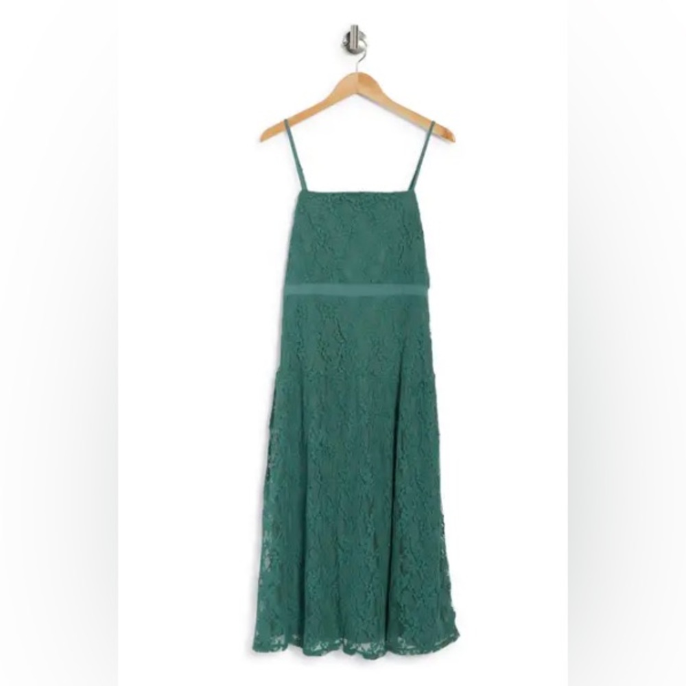 NSR Floral Square Neck Midi Dress